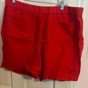 J. Jill Red Bermuda Shorts with Elastic Waistband